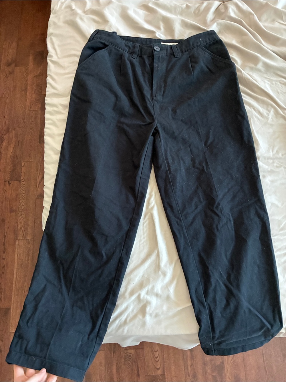 P &Co. Men's Black Straight-Leg Pants